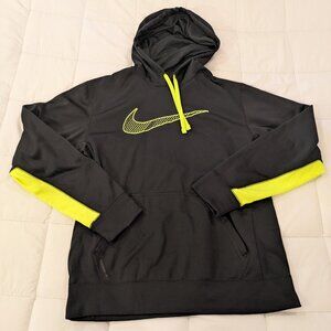 Nike hoodie neon yellow and black therma-fit size M